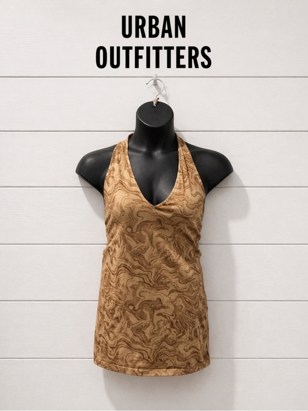 Urban Outfitters Aisha Halter Dress – Marble Brown (Size L)